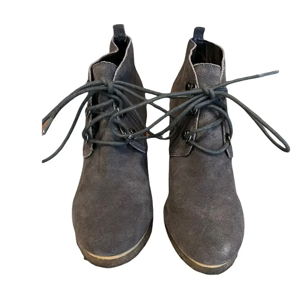 Steve Madden gray suede wedge booties 8.5